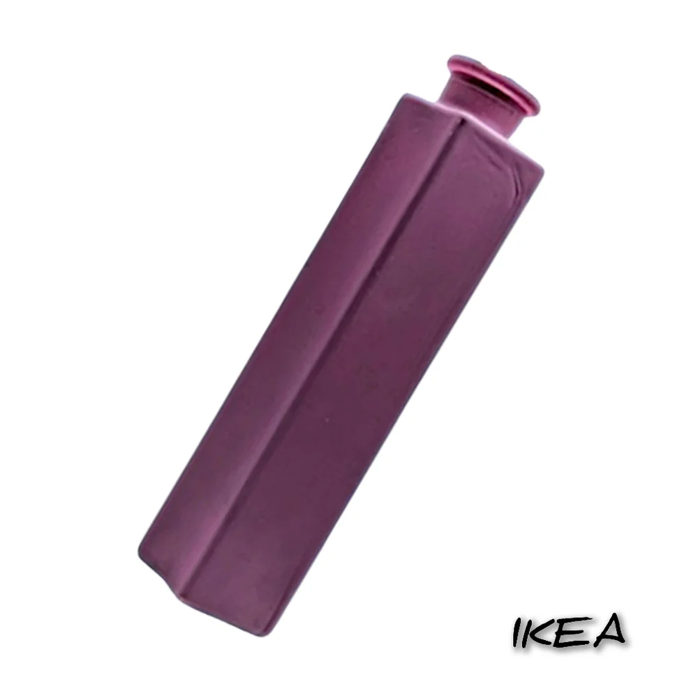 IKEA Tall Rectangular Glass Vase in Plum / Dark Pink 8